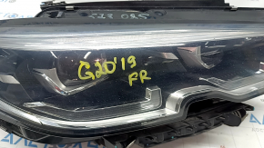 Фара передня права у зборі BMW 3 G20 19-22 LED адаптив, з кріпленням, пісок