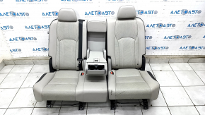 Задний ряд сидений 2 ряд Lexus RX350 RX450h 16-19 без AIRBAG, механический, кожа серая, перфорация, царапины, сломан подстаканник, под химчистку, ржавые направляющие