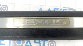Накладка порога внутренняя передняя левая Lexus RX350 RX450h 16-22 черная с хромом, царапины, коррозия