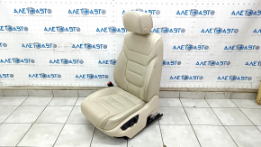 Водійське сидіння VW Touareg 11-16 з airbag, електро, підігрів, бежева шкіра, надламана накладка управління сидінням