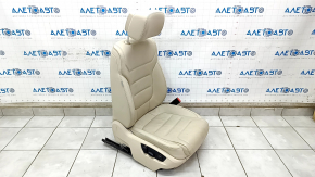 Пассажирское сидение VW Touareg 11-16 с airbag, электро, подогрев, кожа бежевая, надломана накладка управления сидением