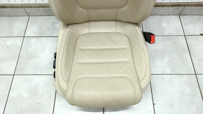 Пасажирське сидіння VW Touareg 11-16 з airbag, електро, підігрів, бежева шкіра, надламана накладка управління сидінням 