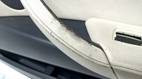 Обшивка двери карточка передняя правая BMW X5 E70 07-13 черная, бежевая вставка, накладка под дерево, царапины, потерта кожа, под чистку