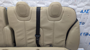Задний ряд сидений 2 ряд Tesla Model S 12-15 дорест, кожа беж, надрывы, тычки на коже, потерто