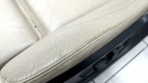 Водительское сидение BMW X5 E70 07-13 без airbag, тип 2, электро и память, кожа, с коленным подпором, бежевое, потерто, под химчистку