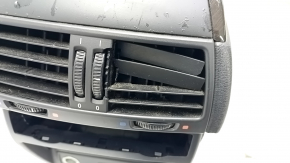 Консоль центральна підлокітник та підсклянники BMW X5 E70 07-13 шкіра бежева, потерта, подряпини, тріщини, зламана шторка, зламаний дефлектор