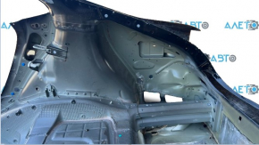 Четверть крыло задняя правая Tesla Model S 12-20 на кузове, филенка алюминий, черный PBSB, мелкие вмятины на арке, замята сзади