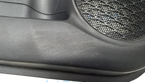 Обшивка двери карточка передняя левая Toyota Prius 50 Prime 17-22 кожа черная, потерта, под чистку, вмятина