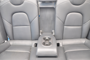 Задний ряд сидений 2 ряд Tesla Model 3 18- кожа черная, с подогревом, царапины на пластике, поцарапана кожа, под чистку