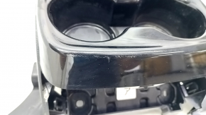Консоль задняя подлокотник и подстаканники Toyota Prius 50 Prime 17-19 кожа черная, царапины, под чистку