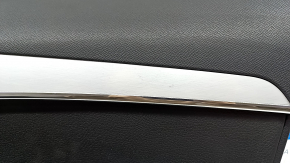 Обшивка двери карточка передняя правая Volvo XC90 16-22 кожа черная, серая вставка, тычки на вставке, царапины