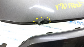 Бампер передний голый Toyota Camry v70 18-20 LE\XLE без парктроников, графит, прижат, царапины, сломаны крепления, надорван