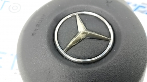 Подушка безопасности airbag в руль водительская Mercedes C-class W205 15-21 черная, облез хром, ржавый пиропатрон