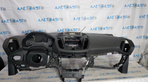 Торпедо передняя панель без AIRBAG Ford Escape MK3 17-19 рест, под большой монитор, черная