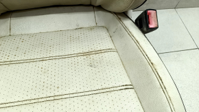 Пассажирское сидение VW Passat b8 16-19 USA без airbag, механич, подогрев, кожа бежевая, беж строчка, под химчистку, сломана кнопка регулировки подголовника