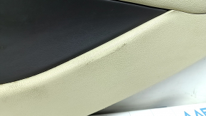 Накладка центральной консоли боковая левая Lincoln MKZ 13-20 кожа бежевая + темно-серая, под химч, потерта