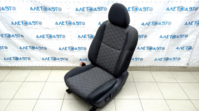Водительское сидение Nissan Rogue Sport 17-19 без airbag, электро, тряпка, черное с серой вставкой