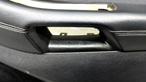 Обшивка двери карточка передняя правая Ford Edge 19-23 черная Titanium, вставка и подлокотник черная кожа, белая строчка, под музыку Bang & olufsen, царапины