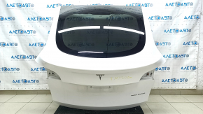 Двері багажника голі зі склом Tesla Model Y 20- білий PPSW, зі стоп сигналом, фарбовані 0.3, подряпини на склі