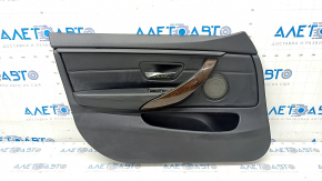 Обшивка дверей картка передня ліва BMW 4 F36 15-20 Gran Coupe, з підсвічуванням, чорна шкіра