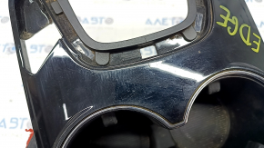 Накладка центральной консоли с подстаканником Ford Edge 15-18 черн тип 2, царапины, трещина