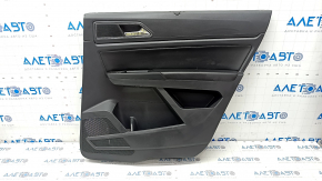Обшивка двери карточка задняя правая VW Atlas 18- черная, со шторкой и пищалкой, царапины, отсутствует заглушка