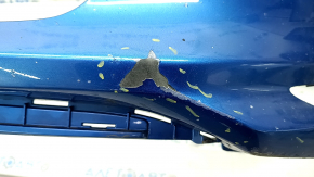 Бампер передний голый Hyundai Elantra AD 17-18 дорест синий, надорван, примят, царапины, сломано крепление