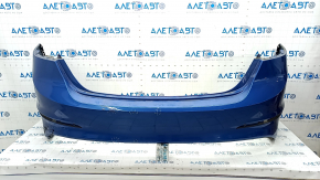 Бампер задний голый Hyundai Elantra AD 17-18 дорест, синий, надорван, примят, царапины, сломаны крепления, деланный
