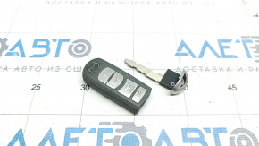 Ключ smart key Mazda 6 13-21 4 кнопки, серый, затерт, полез хром