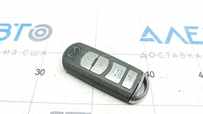 Ключ smart key Mazda 6 13-21 4 кнопки, серый, затерт, полез хром