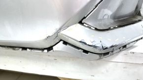 Бампер задний голый Honda Clarity 18-21 usa, серебро, левая часть порвана, нет фрагмента, царапины, сломаны крепления