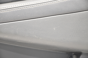 Обшивка дверей картка задня права Nissan Murano z52 15-18 черн, з сірою вставкою пластик, підлокітник шкіра, сіра строчка, потерт, подряпина
