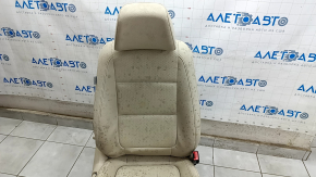 Пассажирское сидение VW Tiguan 09-17 без airbag, кожа беж, с подогревом, мех+электро, электрика рабочая, топляк, под химчистку