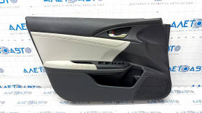 Обшивка двери карточка передняя левая Honda Insight 19-22 черная, серая вставка, подлокотник тряпка, царапины, под чистку