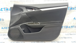 Обшивка дверей картка передня права Honda Civic X FC 16-21 4d чорна ганчірка з чорною вставкою, під хімчистку