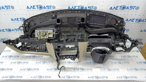 Торпедо передняя панель с AIRBAG Infiniti QX50 19- бежевая, под динамик, примята