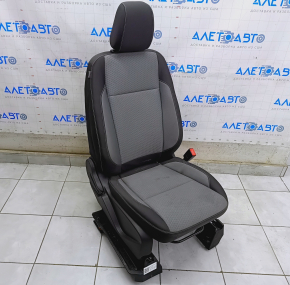 Пасажирське сидіння Ford Escape MK3 17- без airbag, механічне, ганчірка, чорно-сірий, іржавий каркас, під хімчистку