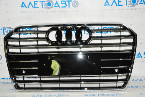 Решетка радиатора в сборе Audi A6 C7 16-18 рест черн глянец новый неоригинал