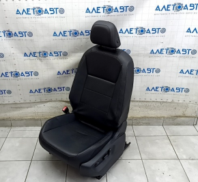 Водійське сидіння VW Tiguan 18- без airbag, електро, шкіра, чорне, прим'ято, не працює електрика, під хімчистку