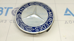 Центральний ковпачок на диск Mercedes GLS-class X166 13-19 75/70мм, синій, корозія на хромі