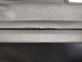 Обшивка двери карточка передняя левая Lexus ES300h ES350 13-18 черн с черн вставкой кожа, подлокотник кожа, молдинг под дерево глянец, под память сидений, царапины
