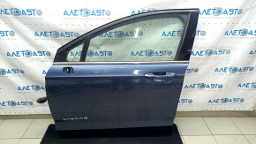 Дверь в сборе передняя левая Ford Fusion mk5 13-20 hybrid, синий N6, тычка, трещины на накладке