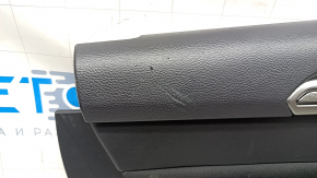 Обшивка дверей картка задня ліва Ford Fusion mk5 17-20 чорна з сірою вставкою, ганчірка, підлокітник шкіра, сірий молдинг, подряпини