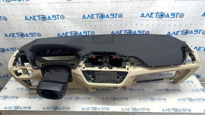 Торпедо передняя панель с AIRBAG BMW X3 G01 18-21 черно-бежевое, без проекции, под чистку