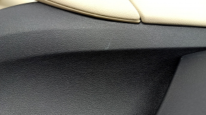 Обшивка дверей картка передня права BMW X3 G01 18-21 шкірозамінник бежевий, вставка під дерево, подряпини, потертості