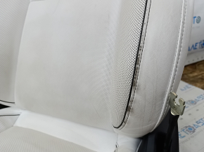 Сидіння водія Tesla Model S 21- без airbag, електричне, шкіра біла, потерта, під чистку, не працює електрика