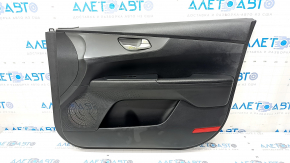 Обшивка двери карточка передняя правая Kia Forte 19-21 черная, серая, вставка, царапины, надломано крепление
