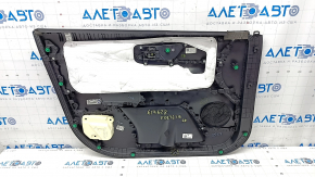 Обшивка двери карточка передняя правая Kia Forte 19-21 черная, серая, вставка, царапины, надломано крепление