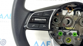 Руль голый Kia Forte 19-21 резина черная с кнопками, царапины на накладке