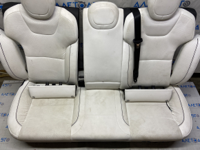 Задній ряд сидінь 2 ряд Tesla Model S 21- шкіра біла, під чищення, надламане кріплення бічної вставки